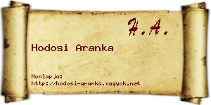 Hodosi Aranka névjegykártya